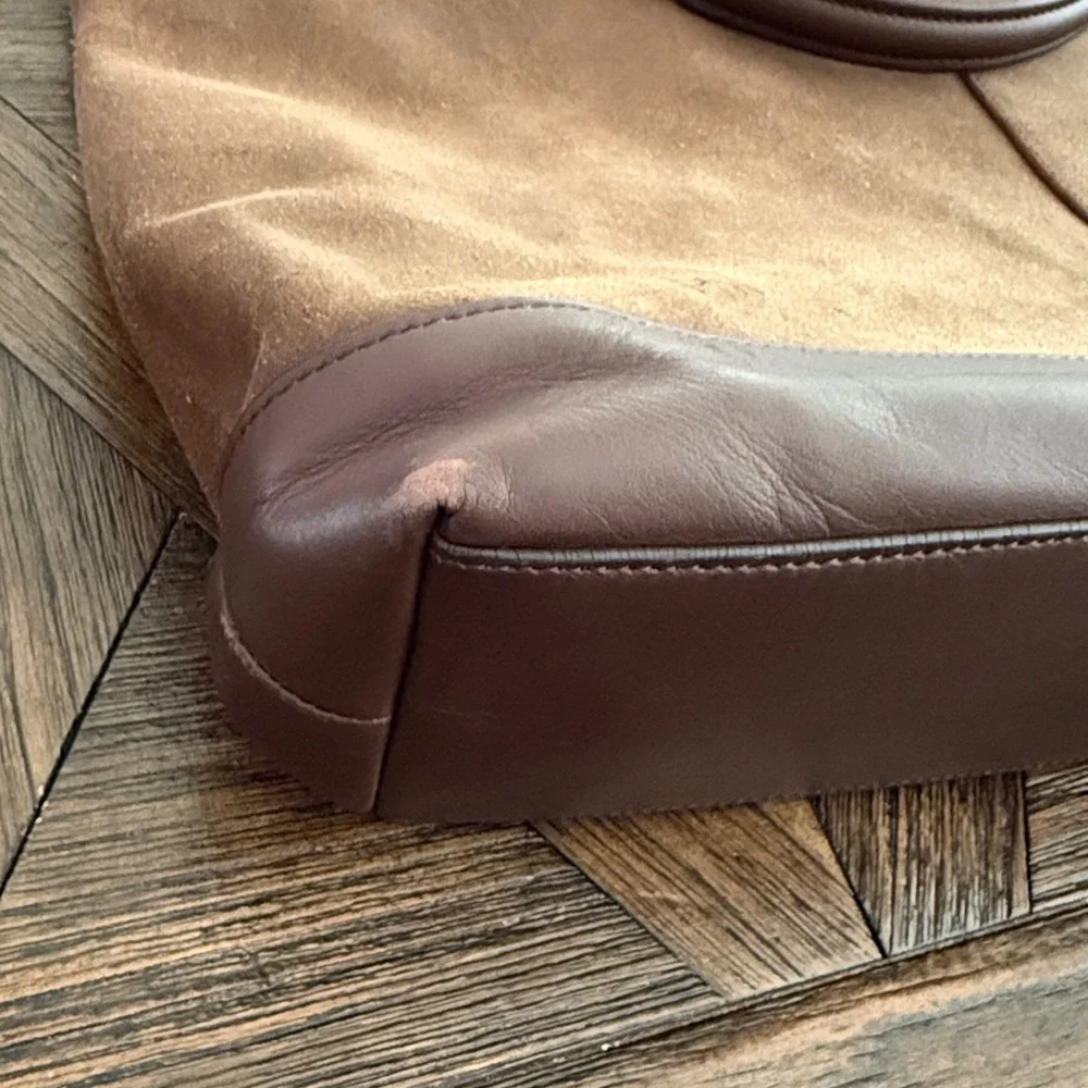 Coach Dark Brown Suede Messenger Bag